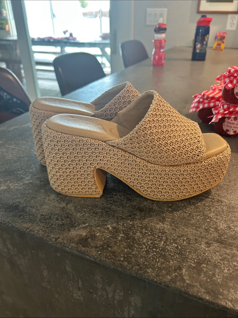 Beach by Matisse Woven Platform Mule Sandals - Beige